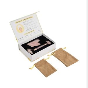 🆕Rose Quartz Roller for Face, Eyes, and Skin with Facial Roller and Gua …